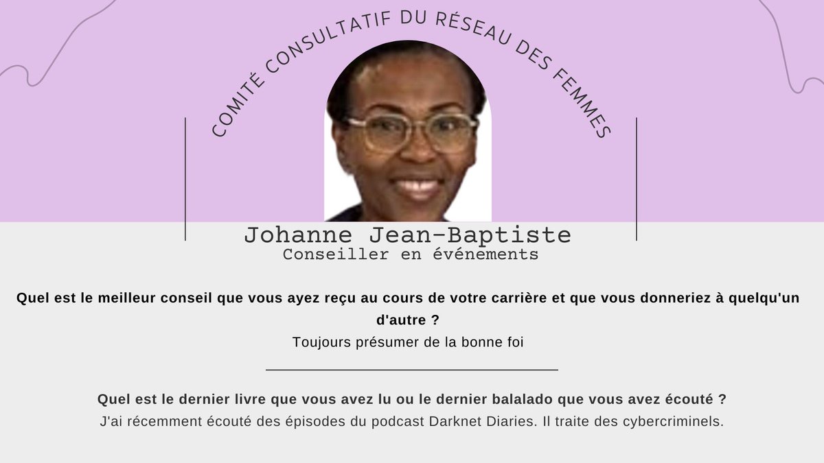 Nous sommes ravis d'accueillir Johanne Jean-Baptiste et Rita Seaibi en tant que conseillères en événements pour le Réseau des femmes ! Elles nous aideront à organiser des événements plus percutants et plus inspirants pour notre communauté. Bienvenue à Johanne et Rita!