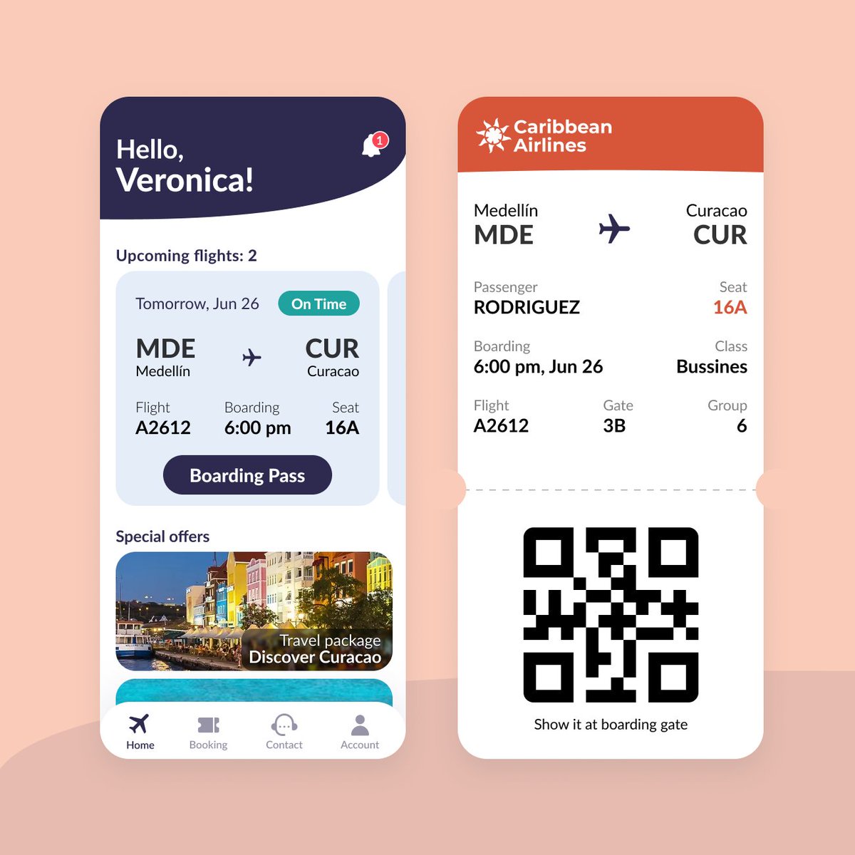 Boarding Pass
Daily UI #024

#DailyUIChallenge #DailyUI #uidesign #interfaces #appdesign #uiux #interfacedesign