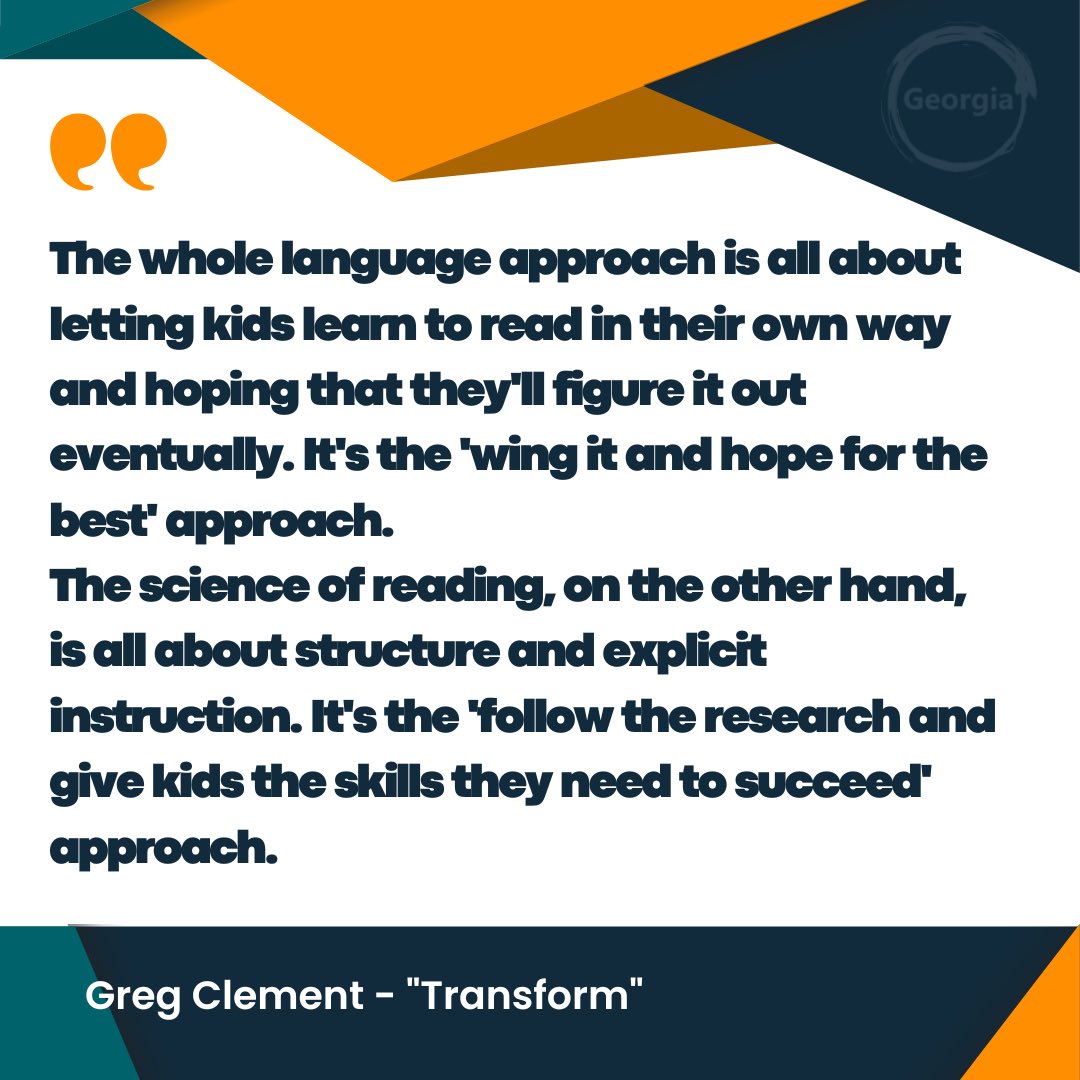 Which approach do you think helps EVERY child learn to read?
#scienceofreading #SoR
#untileveryonecanread 
#reading #literacy #bestpractice #evidencebased
Quote comes from “Transform” by @GregClement15 & outlines how he transformed reading outcomes in 2 Aussie schools using #SoR