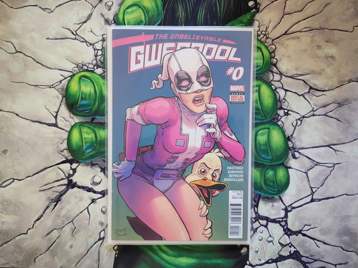 The Unbelievable Gwenpool #0. I picked this up from my LCS. $3 pick-up. 

#MarvelComics
#OldComicBookDay
#HowardTheDuck
#Gwenpool