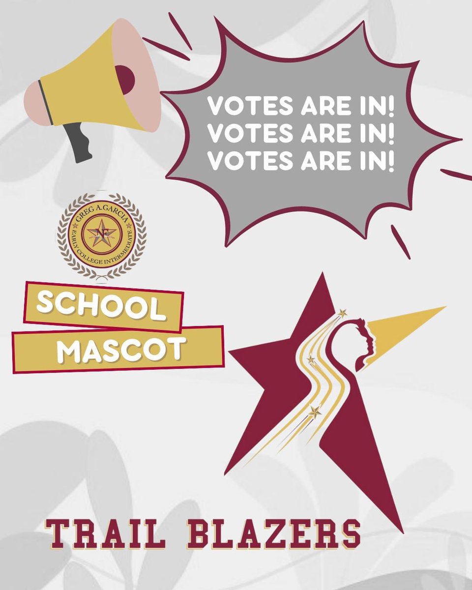 The votes have been tallied &amp; our school mascot is the Trail Blazer! 

A Trail blazer is a pioneer of something new, somebody who is on a innovative path. They blaze a trail and leave their path for others to follow - much like our GAGECI scholars will do!