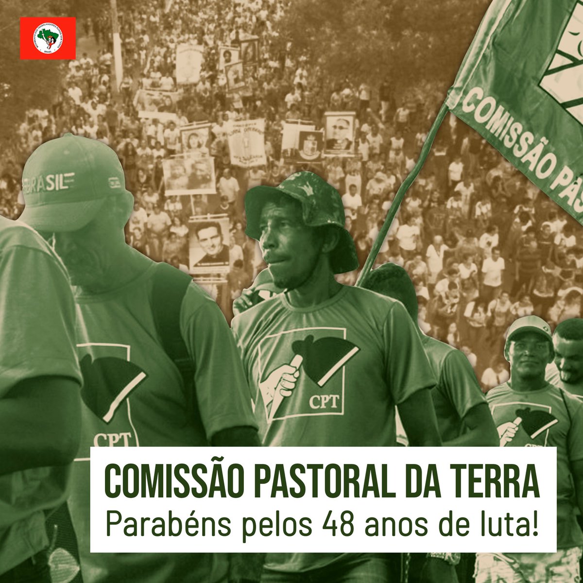 🎉 Parabéns à Comissão Pastoral da Terra por seus 48 anos! 🎂

📅 Mesmo em meio à ditadura militar, essa comissão nasceu com o propósito de apoiar as lutas dos trabalhadores rurais e auxiliar na organização dos pobres do campo em sua busca por direitos.

#TodosPelaReformaAgrária