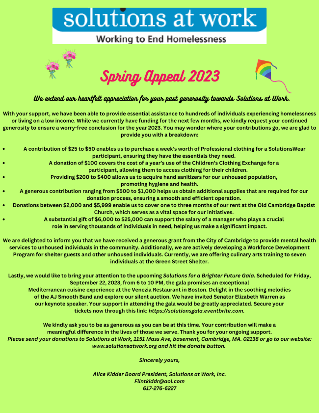 SolutnsatWork's tweet photo. Solutions Spring Appeal
https://t.co/7iJgFKxJs8 https://t.co/NxptmweViO