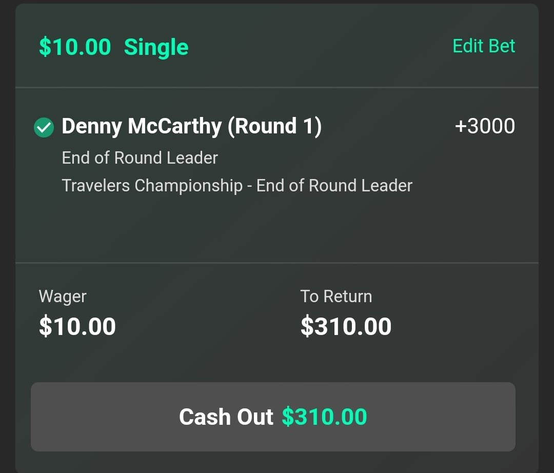 #bishbets Thanks Denny ✅️🤙 #PGA #GamblingTwiiter