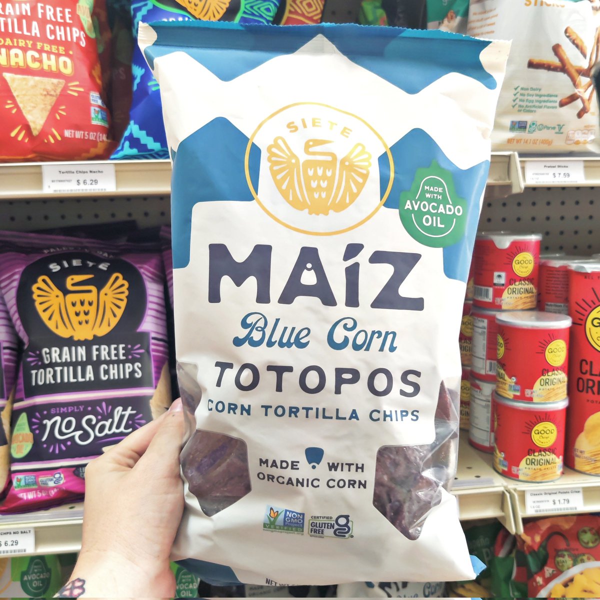 AP_Naturals's tweet image. Another exciting restock! Our best seller of the #Siete chips! The #Maiz #BlueCorn #Totopos #CornTortillaChips are an all time customer favorite. 

 #AlchePharmaNaturals #vitaminandherbstores #vitaminstore #supplementstore #healthfood #healthysnacks #CentralCoast #snackfood