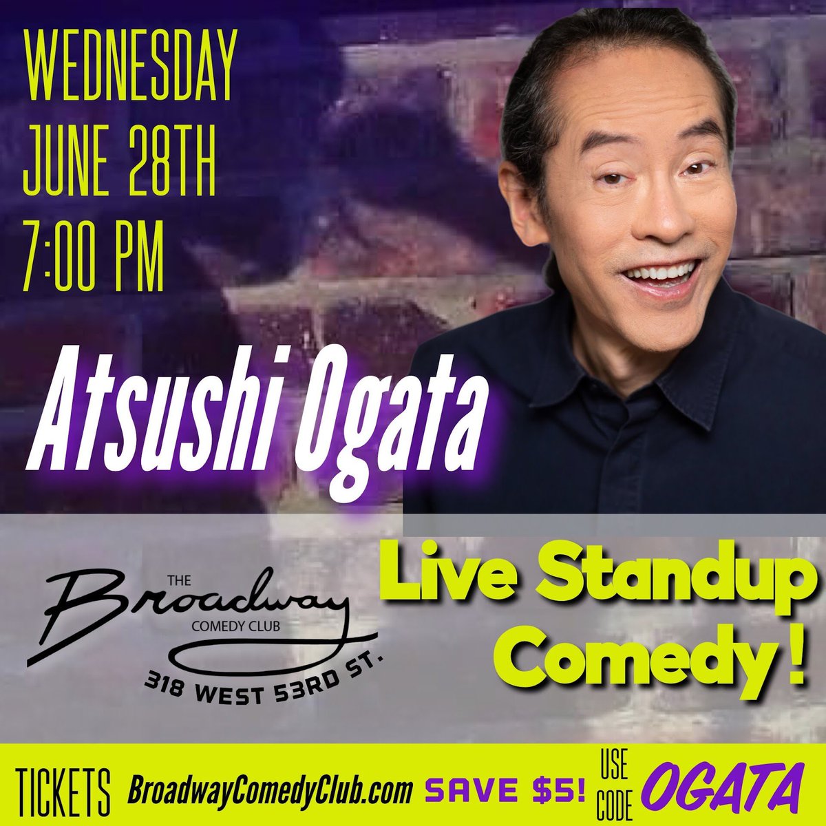Next comedy show: Wednesday 6/28 @ 7pm at <a href="/BroadwayComedy/">Broadway Comedy Club</a> For tickets, use discount code OGATA  tinyurl.com/mpwtk23k Join us if you can! Thanks!! 
#standup #comedy #NewYork
#crossculture #socialcommentary #lifestory #smartcomedy #Japan #expat #observation #livetravelExplore