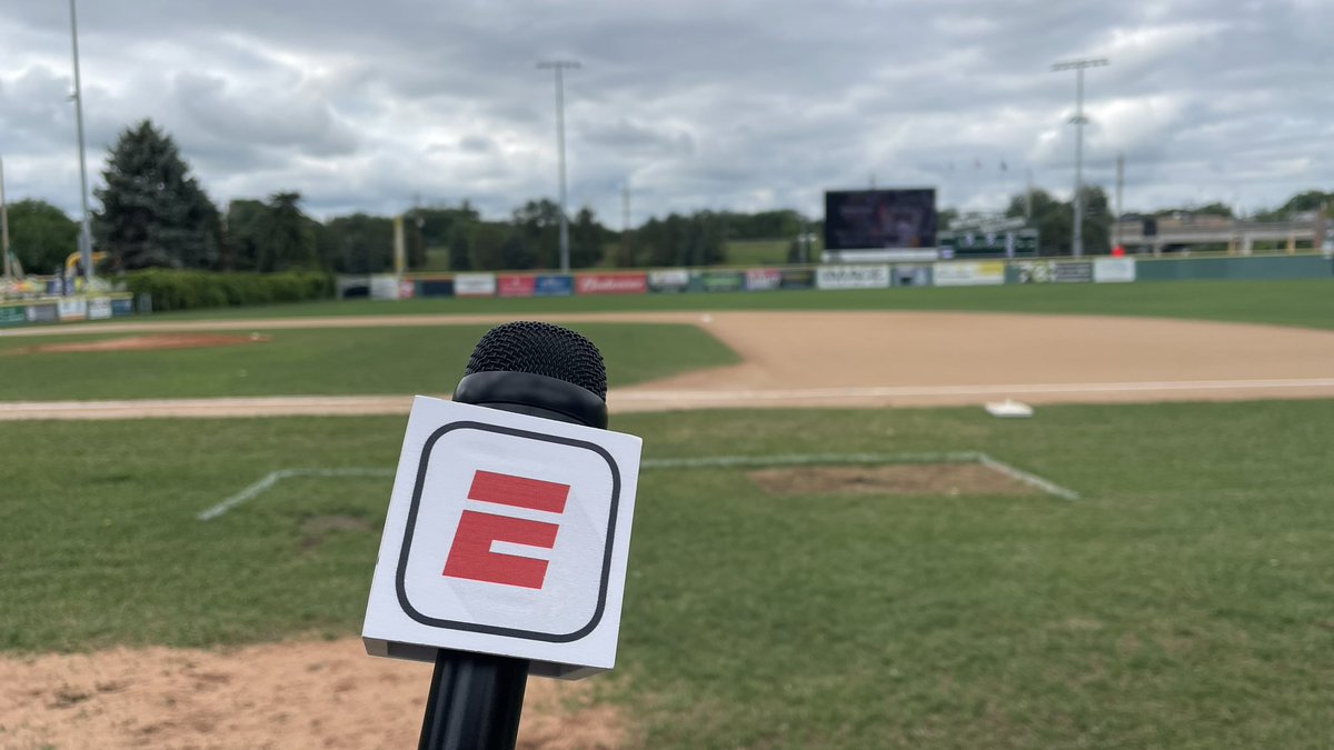 Dream come true!

Ecstatic to be field side reporting for the first ever <a href="/NWLbaseball/">Northwoods League Baseball</a> game on <a href="/ESPNU/">ESPNU</a> between the <a href="/bismarcklarks/">Bismarck Larks</a> and <a href="/MinotHotTots/">Minot Hot Tots</a>!

I’ll be joining the voice of the Chicago Blackhawks <a href="/CJVosters/">Chris Vosters</a> and former major league executive <a href="/DanEvans108/">Dan Evans</a> at 7:05 p.m. CT!