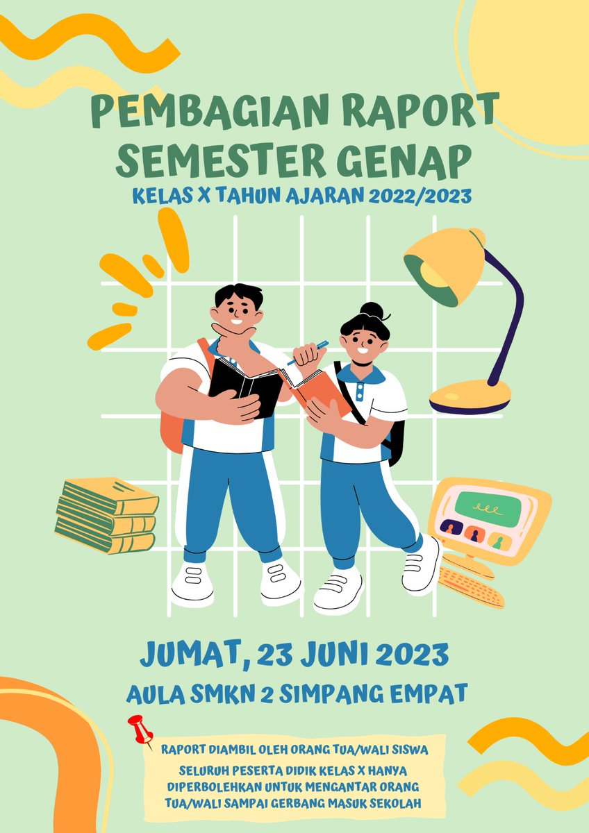 SmkdaSipatt's tweet photo. Raport Kelas X (sepuluh) di ambil Orang Tua / Wali Peserta Didik (Siswa). https://t.co/xk6k2wfBbN