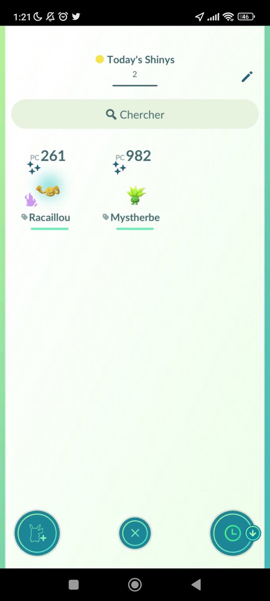 DaPokemonLady's tweet photo. Here's this Thursday haul :
2 #ShinyPokemon ✨💚💛
10 Shadow Pokemon
1 #Shiny Shadow Geodude ✨💛 !!!
My luck was a lil lower than yesterday's, but I'm not gonna complain with what I got 🤩

#PokemonGO #PokemonGOApp #PokemonGORocketTeam #ShinyCheck #ShinyHunting https://t.co/1V5jkgOMBV