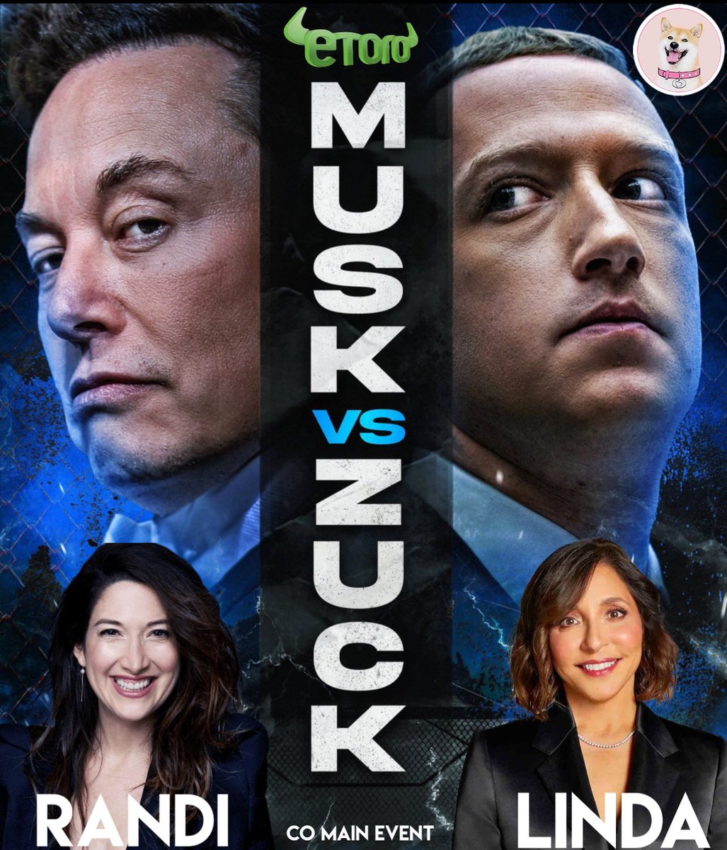 Ladies and Gentlemen…….. #itstime The Main event and co main event is set 69 days after 420 #zuckvsmusk and @lindayacc vs @randizuckerberg this is gonna be fire 🔥 @dogegftoken @elonmusk @TheMoonCarl @dogeofficialceo @Dogememegirl