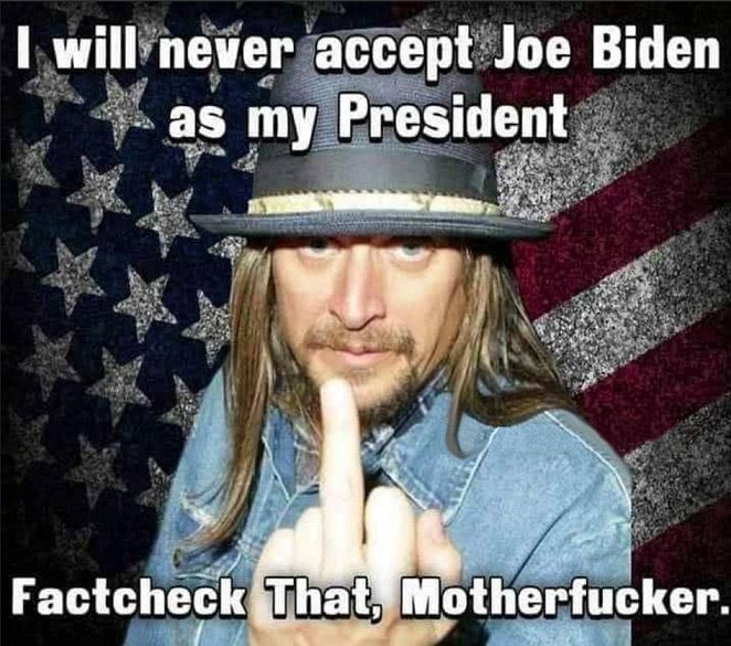 Chicago1Ray's tweet image. I'm with Kid Rock... I will never accept Joe Biden as my President.... Who's with us 👍