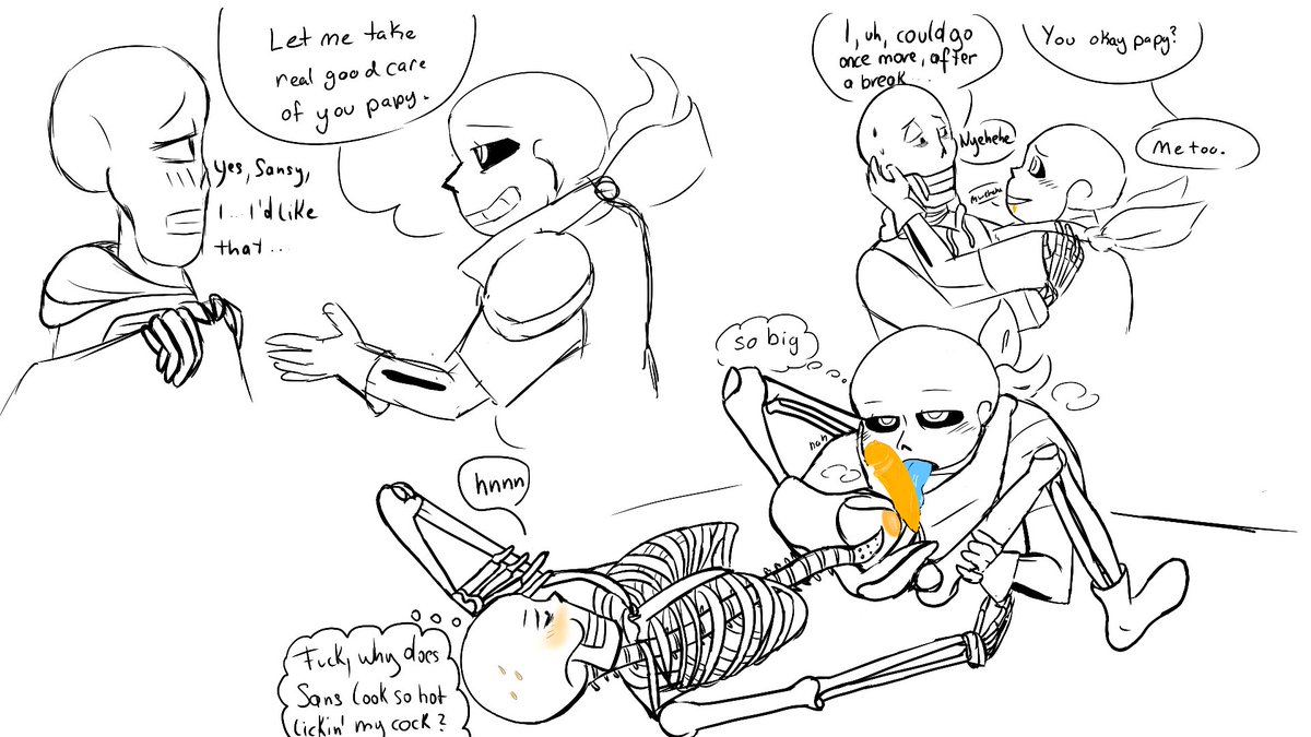 #swapcest #undertail #nsfw
US Papyrus feels kind of strange, burning hot. US Sans tries EVERYTHING to make him feel better. Could it be...?

May I present to you the result of <a href="/KuroMaeZing/">Kuro Maezing</a> (US Sans) and my (US Papyrus) hard work during the last 3 weeks?