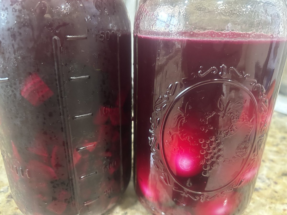 Lactofermented Beet Kvass and pickled eggs