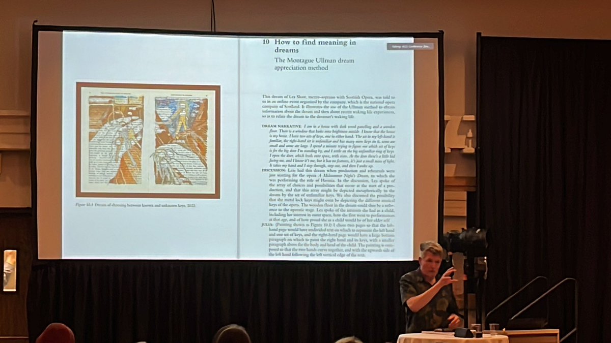 Mr_Laughter's tweet photo. Prof. Mark Blagrove’s keynote speech on the evolution of the IASD, being called an “idiot” by the skeptical founder, inspired by the dreamwork founder to follow dream imagery projects with his wife. https://t.co/sdWueqyz7T