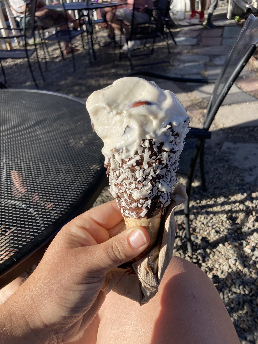 This is not just any ice cream cone. 

This is a FINISHED BOOK MANUSCRIPT ice cream cone.