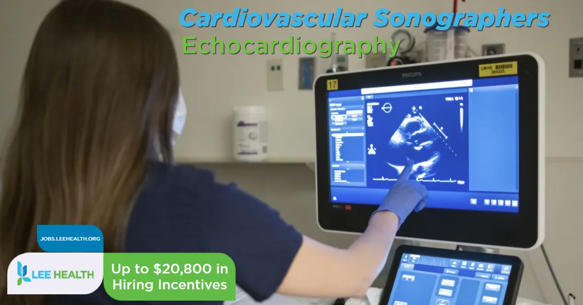 #Cardiovascular #Sonographers: #LeeHealth offers up to $20,800 in bonuses due to the extreme demand and growth on the Southwest #Florida coastline.

Levels I, II,  III in #Echocardiography specialties.  #RCIS #RCES

Cardiovascular Sonographer openings:  bit.ly/LeeHealth_Card…