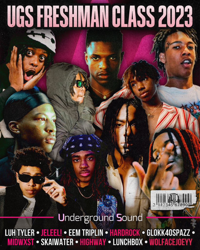 therealugs's tweet photo. Our UGS Freshman Class

Luh Tyler
Jeleel!
Eem Triplin
Hardrock
Glokk40Spaz
Midwxst
Skaiwater
Highway
Lunchbox
Wolfacejoeyy

Who’d we miss 🤔 https://t.co/fyXRKAj4xG
