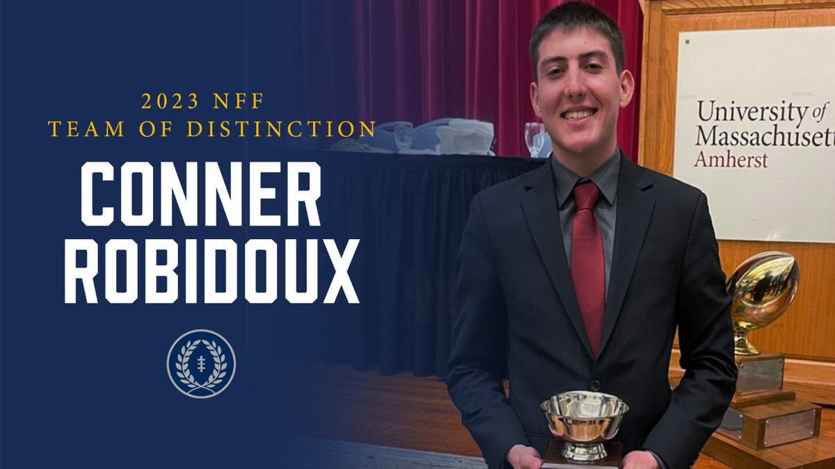 National Football Foundation (@nffnetwork) on Twitter photo <a href="/ACiarniello5/">Andrew Ciarniello</a> <a href="/NoKingstownHS/">North Kingstown Athletics</a> <a href="/Gonk_Football/">Algonquin Titan Football</a> <a href="/JRMCMA/">Joseph R. Mewhiney Chapter</a> <a href="/SeanCurley17/">Sean Curley</a> <a href="/StJHogs/">St. Joe's Hogs</a> <a href="/FairfieldCoNFF/">DESANTIS/MCDOUGALL</a> <a href="/Cjgresens23/">Connor Gresens</a> <a href="/WIEagles/">Irondequoit High School Athletics</a> <a href="/TristanKorfonta/">Tristan</a> <a href="/CBASyrFootball/">CBA Syracuse Football</a> <a href="/HamCollFootball/">Hamilton College Football</a> <a href="/FootballCny/">CNY Football Foundation</a> <a href="/amccarthy2023/">Austin McCarthy</a> <a href="/Cmfootball2020/">Catholic Memorial Knights</a> <a href="/Wes_Football/">Wesleyan University Football</a> <a href="/CHSWHAthletics/">Conard Athletics</a> <a href="/nffnorthct/">Northern CT Chapter-National Football Foundation</a> <a href="/CVUFootball/">CVU Football</a> <a href="/vermontNS/">Vermont North South All Star Football Game</a> Congratulations to Conner Robidoux (<a href="/ConnerRobidoux/">Conner Robidoux</a>) from <a href="/ELHSspartans/">East Longmeadow High</a> on representing the Western Massachusetts Chapter on the 2023 NFF Team of Distinction. <a href="/ACiarniello5/">Andrew Ciarniello</a> <a href="/NoKingstownHS/">North Kingstown Athletics</a> <a href="/Gonk_Football/">Algonquin Titan Football</a> <a href="/JRMCMA/">Joseph R. Mewhiney Chapter</a> <a href="/SeanCurley17/">Sean Curley</a> <a href="/StJHogs/">St. Joe's Hogs</a> <a href="/FairfieldCoNFF/">DESANTIS/MCDOUGALL</a> <a href="/Cjgresens23/">Connor Gresens</a> <a href="/WIEagles/">Irondequoit High School Athletics</a> <a href="/TristanKorfonta/">Tristan</a> <a href="/CBASyrFootball/">CBA Syracuse Football</a> <a href="/HamCollFootball/">Hamilton College Football</a> <a href="/FootballCny/">CNY Football Foundation</a> <a href="/amccarthy2023/">Austin McCarthy</a> <a href="/Cmfootball2020/">Catholic Memorial Knights</a> <a href="/Wes_Football/">Wesleyan University Football</a> <a href="/CHSWHAthletics/">Conard Athletics</a> <a href="/nffnorthct/">Northern CT Chapter-National Football Foundation</a> <a href="/CVUFootball/">CVU Football</a> <a href="/vermontNS/">Vermont North South All Star Football Game</a> Congratulations to Conner Robidoux (<a href="/ConnerRobidoux/">Conner Robidoux</a>) from <a href="/ELHSspartans/">East Longmeadow High</a> on representing the Western Massachusetts Chapter on the 2023 NFF Team of Distinction.
