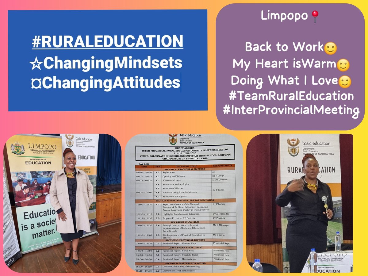 KarenR_Dudley18's tweet photo. Inter-Provincial Rural Education Committee Meeting: IPREC
■ Where Great Minds Meet #RuralEducation 
#ChangingMindsets 
#ChangingAttitudes
#MultigradeSchoolsMatter @WCEDnews @DBE_SA @teachingconnect @almaret_toit @WestCoast_Edu @ECKEDOffice https://t.co/iJ6xv0i6qB