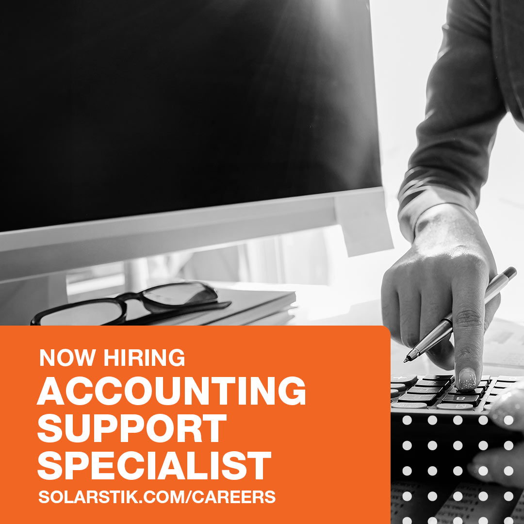 SolarStik's tweet image. Are you passionate about crunching numbers, working with your hands, or building relationships? We have openings for Accounting Support Specialists, Sales Associates, and more. Join our team of innovators! solarstik.com/careers