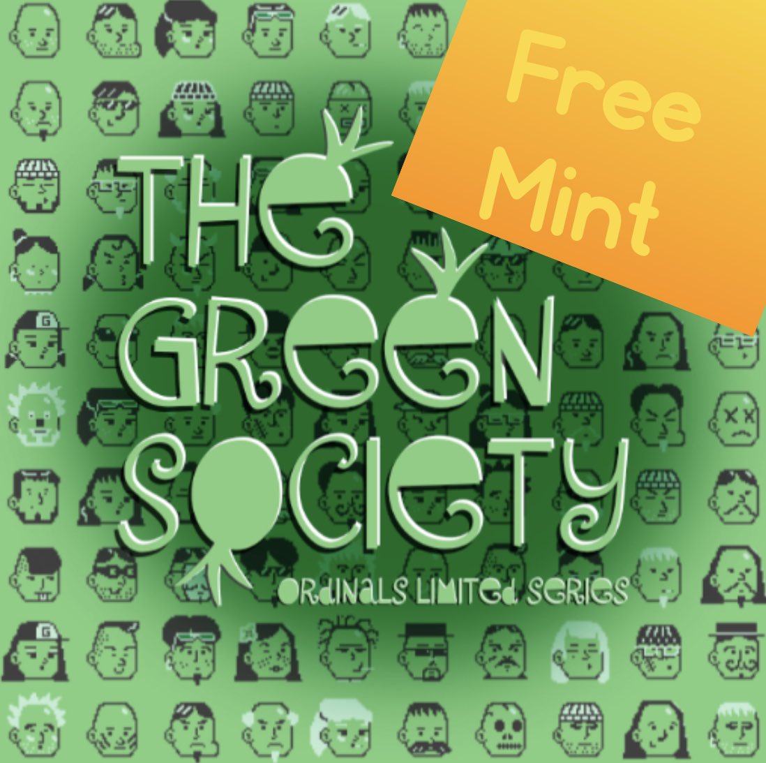 🟧 Lets Make A Deal ! 
FREE MINT on "The Green Society" until Sunday midnight 🟩
100 items
10 max/wallet
5% royalties
Owners will also be whitelisted for a free mint from our upcoming second collection 🟧

Link:
gamma.io/ordinals/colle…