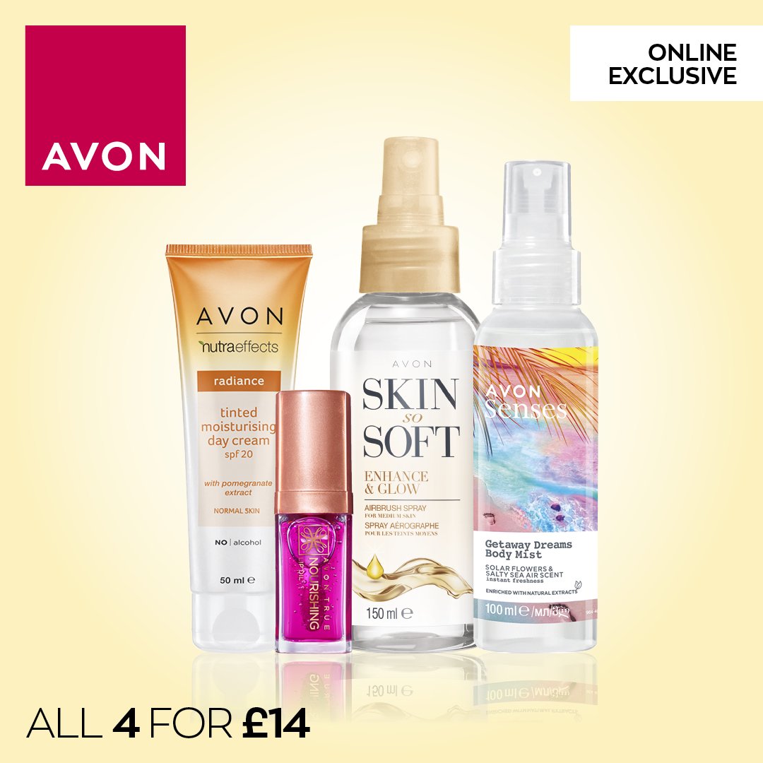 🤩 JUST DROPPED! 🤩
All the summer beauty you need for just £14. Want that 'no-make-up' make-up vibe and a sun-free tan? Love glossy lips 💋 and beachy summer scents 🌊 I hear you - DM me to order.

online.shopwithmyrep.co.uk/avon/carewithc…

#SummerMakeUp #MakeUp #SummerDeal