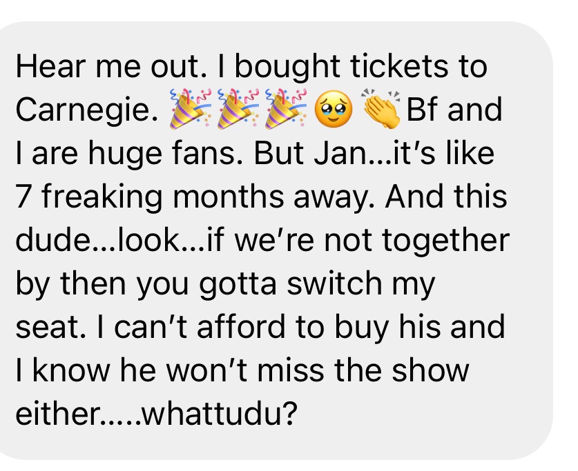 thevirdas's tweet photo. Look. I’ll ask someone to swap then. But try and make it work. Breakup ticketing is not a service I officially provide. https://t.co/e3RJjMlSsw