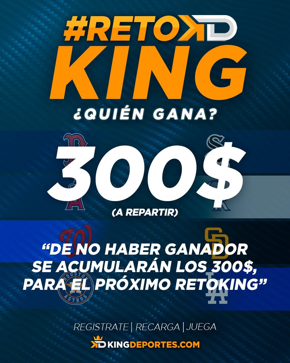 kingdeportes_ve's tweet photo. #22junio ‼️Se vino el #RetoKing 👑‼️
Acierta los ganadores y participa por 300$ a repartir 🔥
Ingresa en nuestro Instagram @kingdeportes_ve y sigue las instrucciones para participar 😎 https://t.co/YZI8A0Gk69
