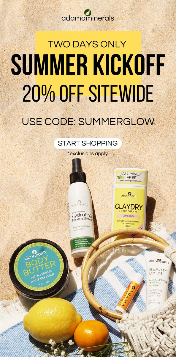 Zion Health SUMMER KICKOFF - TWO DAYS ONLY! Limited Time! 20% OFF SITEWIDE. Visit lnkd.in/gpVpe5Tz Today!

#summersale #summersale2023 #summersavings #summerkickoff #summersales