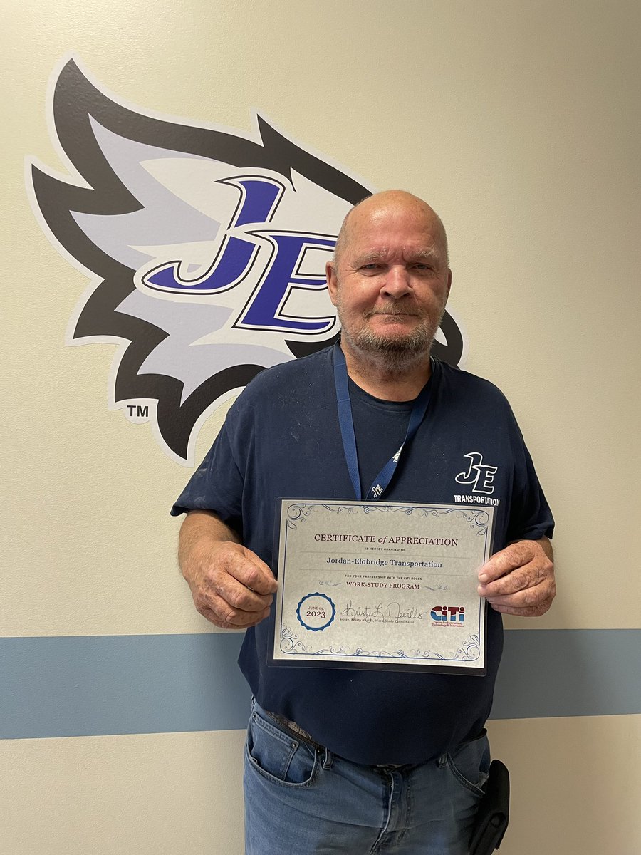 One of our bus drivers, Lee Salmonsen, was recognized by @CiTi_BOCES for his service transporting a student over the years. Thank you, Lee! #EaglePride