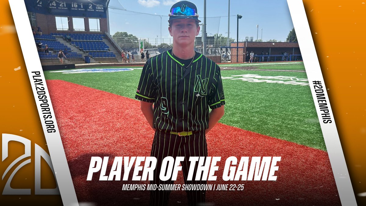 ⭐️ PLAYER OF THE GAME ⭐️

Luke Benson: 1-2 WalkOff Single 2BB 1R

Summer Team: Next Level 

#2DMemphis 
@2DsportsTN