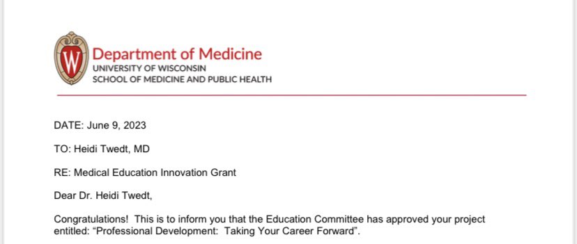 UW Applied Clinical Informatics (@uwinformatics) on Twitter photo We are honored to receive an Education Innovation Grant from <a href="/uw_medicine/">University of Wisconsin Department of Medicine</a>. We will partner with UW Preventive Medicine Residency on "Professional Development: Taking Your Career Forward''.
Thank you <a href="/dfs_77/">Dave Schneider</a> <a href="/RyanWoodsMD/">Ryan Woods, MD, MPH</a> for your hard work on this innovative plan! We are honored to receive an Education Innovation Grant from <a href="/uw_medicine/">University of Wisconsin Department of Medicine</a>. We will partner with UW Preventive Medicine Residency on "Professional Development: Taking Your Career Forward''.
Thank you <a href="/dfs_77/">Dave Schneider</a> <a href="/RyanWoodsMD/">Ryan Woods, MD, MPH</a> for your hard work on this innovative plan!