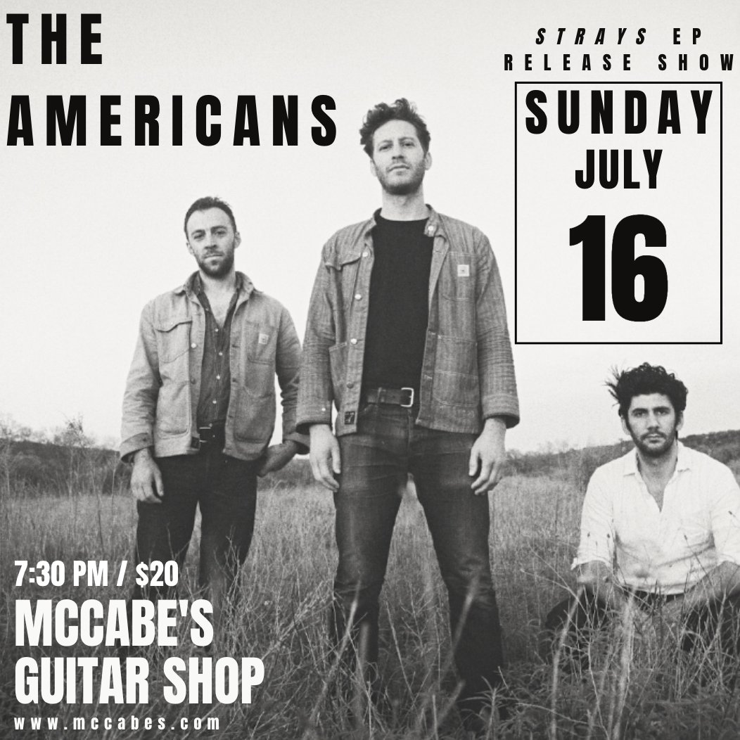 The Americans (@americansmusic) on Twitter photo Itās on! Join us at our release show for the new EP at <a href="/McCabesGuitar/">McCabe's Guitar Shop</a> on Sunday, July 16! Get your ticket at the link below.
mccabes.com/product/the-am⦠Itās on! Join us at our release show for the new EP at <a href="/McCabesGuitar/">McCabe's Guitar Shop</a> on Sunday, July 16! Get your ticket at the link below.
mccabes.com/product/the-amā¦