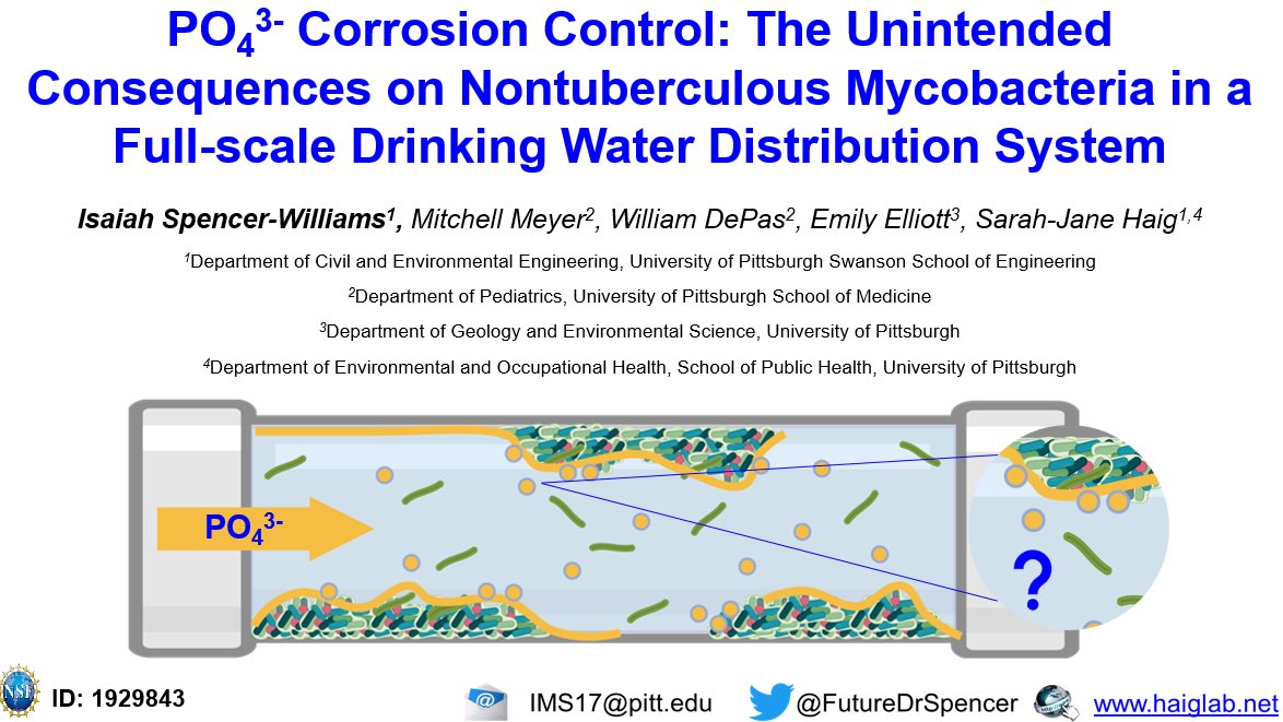 Excited to rep <a href="/PittCivilEnvEng/">Pitt CEE</a> <a href="/PittEngineering/">Swanson School of Engineering</a> and talk about some drinking h2o phosphate corrosion control impacts on NTM this afternoon! If you’re here @AEESP2023_NEU come check it out starting at 4:30pm in Snell Eng. Center, Room 108! #AEESP2023