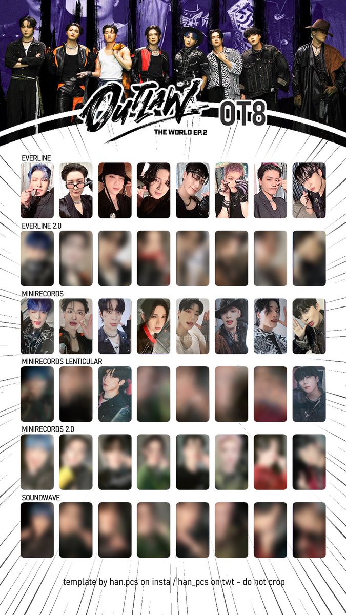 ATEEZ The World Ep 2: Outlaw OT8 pre-order benefit pc template