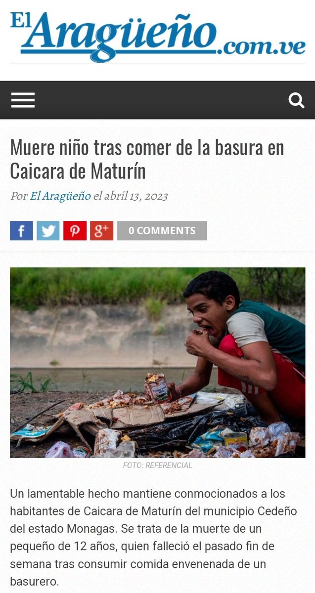 #InfoNoticia !Desigualdades de la ROBOLUCIÓN.
Mientras Maduro se da sus tremendo banquetes y lujos dentro y fuera del país . Niño en Venezuela muere por comer de la basura. "A él lo dejaron morir". Pero con el drogómano de El Duke no escatiman gastos en el Hospital de CC.