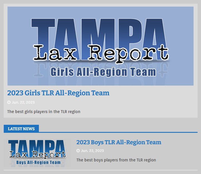We dropped both boys and girls TLR All-Region Teams earlier today. Follow the link to see both. @FloridaLX @FLlaxgirlnews @Biggamebobby 

tampalaxreport.com