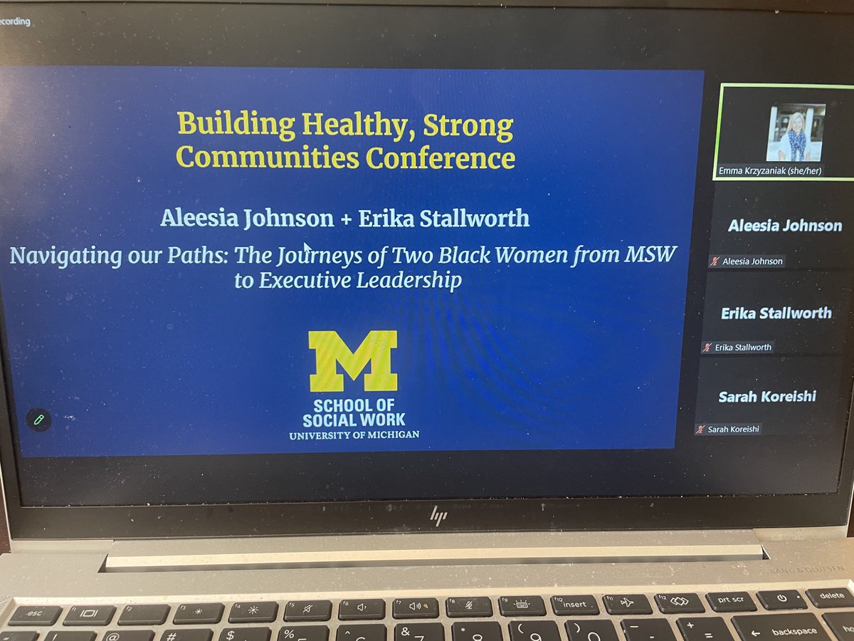 AleesiaLJohnson's tweet photo. I was so excited to spend part of my day co-presenting with my fellow alumnae in the final session of the @UMSocialWork Building Healthy, Strong Communities Conference. What a great conversation! #GoBlue #SocialWorking https://t.co/a6vMTfg863