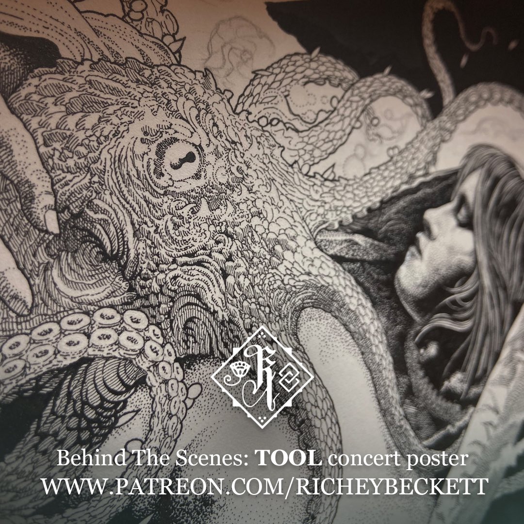 Behind the scenes process for my TOOL poster art, over at patreon.com/richeybeckett