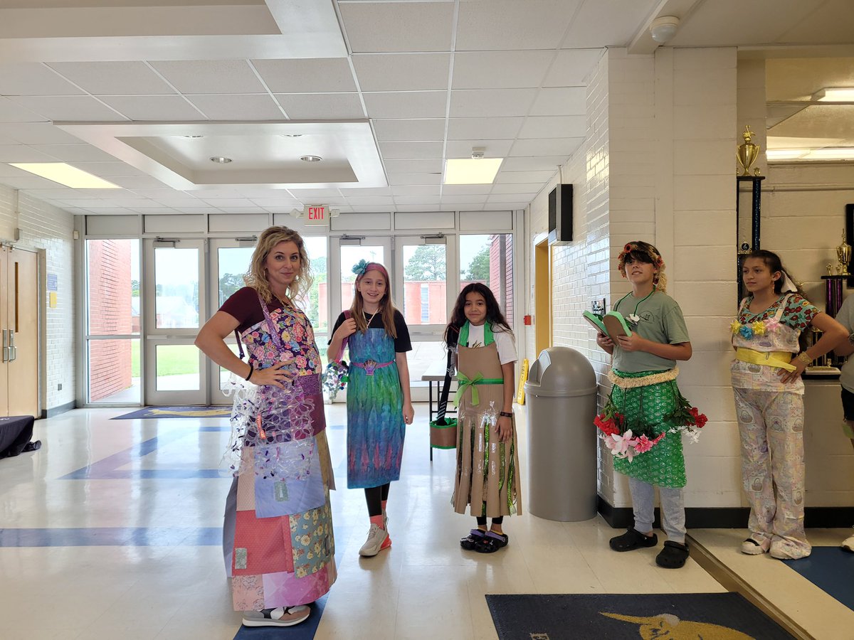 Our “Project Runway” students are prepared to walk the runway in their recycled and upcycled outfits with @BluesAIGCrew at AIG Summer Enrichment camp.