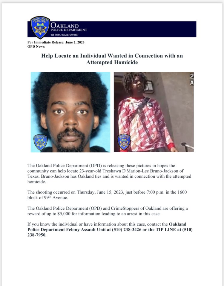 Wanted by <a href="/oaklandpoliceca/">Oakland Police Dept.</a> :
#KTVU