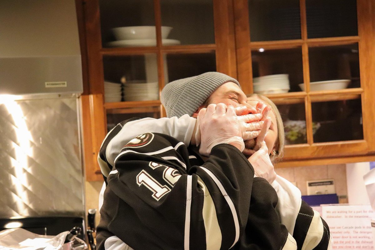 RMHCofCentralPA's tweet photo. Yesterday@TheHersheyBears Rallied to beat Coachella Valley Firebirds, winning their 12th Calder Cup. To celebrate, RMHC-CP wants to highlight the Bears this #throwbackthursday with a photo taken in 2019 when the Bears visited RMHC-CP to cook dinner for our families. 🏒🤎 https://t.co/0ZmyrMkyWx