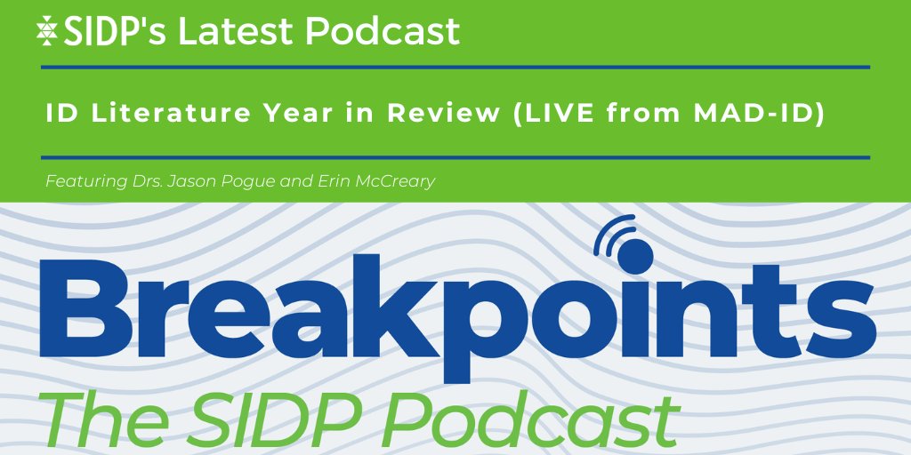 🆕 Episode of #Breakpoints

In this special LIVE podcast episode, Drs. @jpogue1 and <a href="/ErinMcCreary/">Erin McCreary</a> present from <a href="/MAD_ID_ASP/">MAD-ID The Antimicrobial Stewardship Meeting®️</a> and give a rundown of everything from some #ECCMID2023 late breakers to published RCTs to stewardship-focused papers
 
🎧 Listen now: sidp.pinecast.co