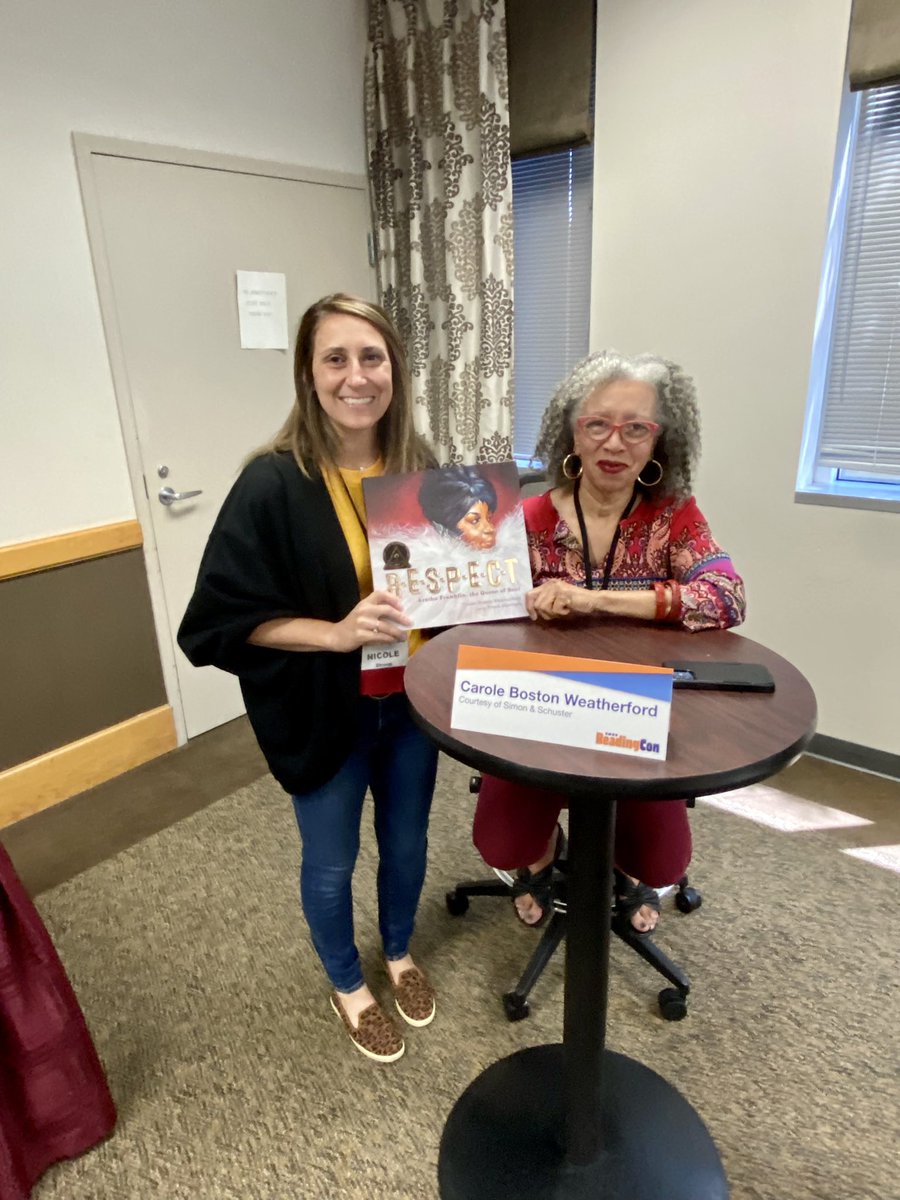 nstroup17's tweet photo. Such a cool experience presenting with @poetweatherford today @FollettLearning #readingcon 🥰 https://t.co/3wRe5hEYDQ