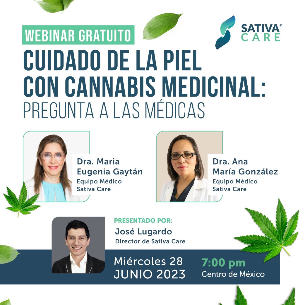 SativaCare's tweet photo. NUEVO WEBINAR GRATUITO

Registrate para aprender todo acerca del cuidado de la piel con cannabis medicinal.

Miércoles 28 de junio, 7pm centro de México.

Registro👇

https://t.co/YCiURtpvsx https://t.co/SEu23tjT6c