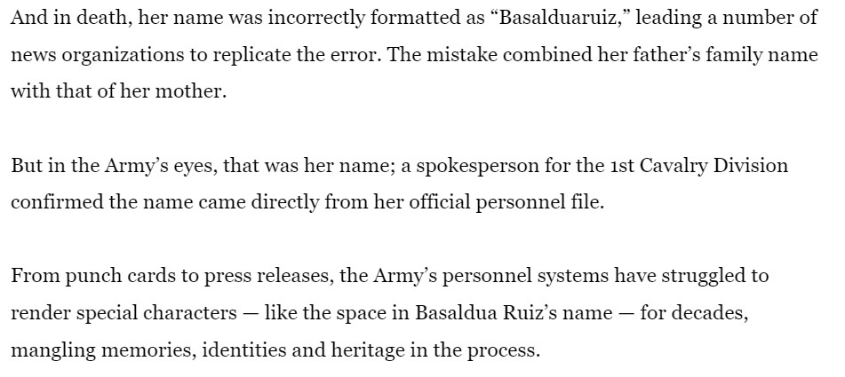 Geoff Ziezulewicz (@journogeoffz) on Twitter photo Quite the report here by <a href="/davis_winkie/">Davis Winkie</a> and <a href="/zamoneperez/">Zamone “Z” Perez</a> :
How old Army admin systems mangled the names of fallen Latino soldiers armytimes.com/news/your-army… Quite the report here by <a href="/davis_winkie/">Davis Winkie</a> and <a href="/zamoneperez/">Zamone “Z” Perez</a> :
How old Army admin systems mangled the names of fallen Latino soldiers armytimes.com/news/your-army…