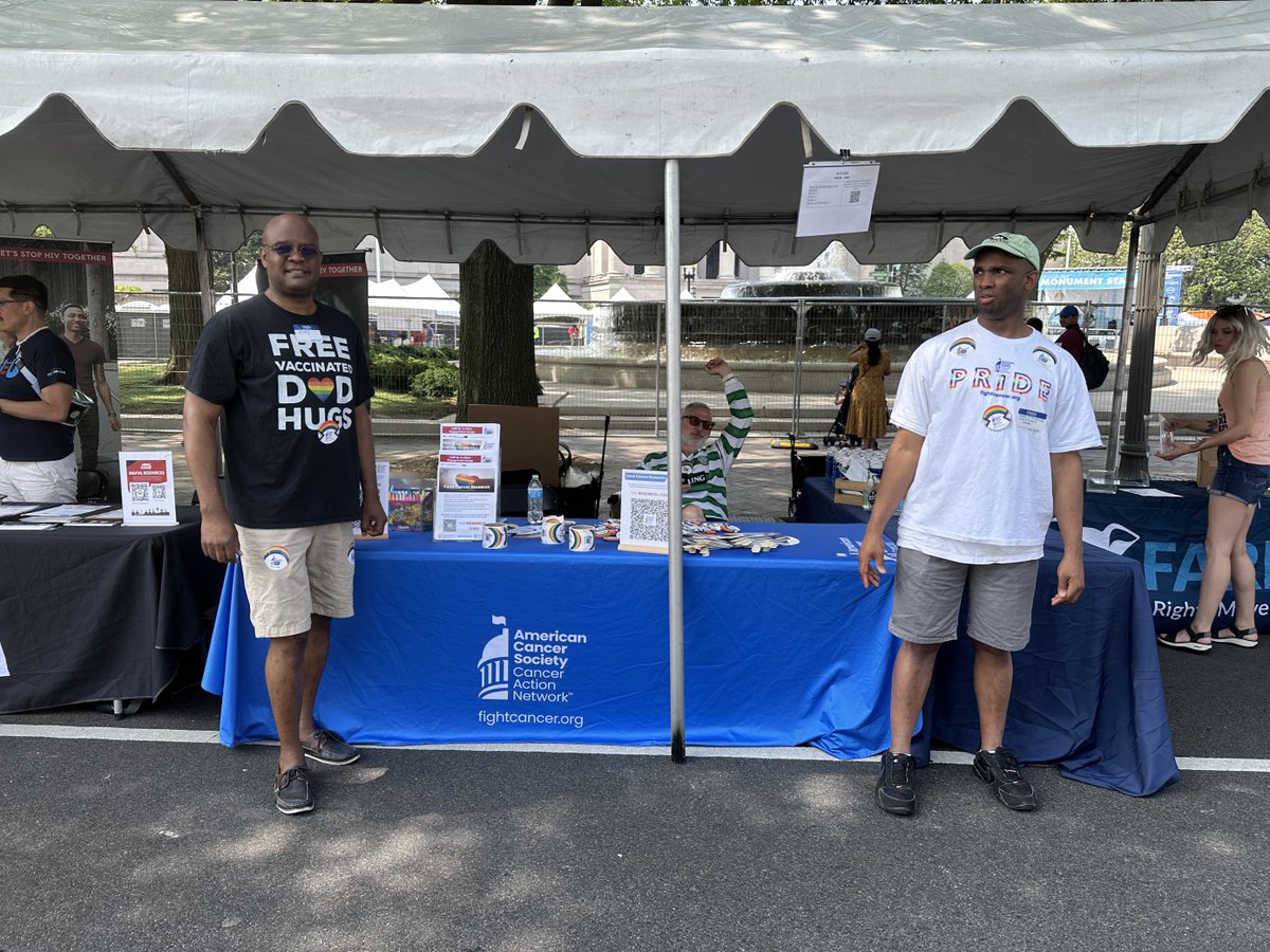 ACSCAN_DC's tweet photo. Happy Pride Month! We had such a great time at @CapitalPride earlier this month, talking to folks about the cancer-fighting advocacy work @ACSCAN is doing in the district and across the nation. https://t.co/rFnrPE72dZ