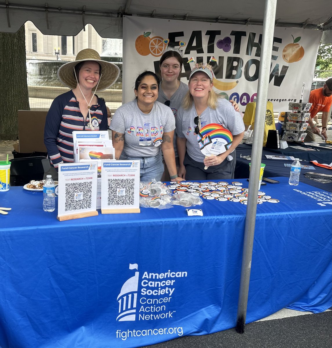 ACSCAN_DC's tweet photo. Happy Pride Month! We had such a great time at @CapitalPride earlier this month, talking to folks about the cancer-fighting advocacy work @ACSCAN is doing in the district and across the nation. https://t.co/rFnrPE72dZ