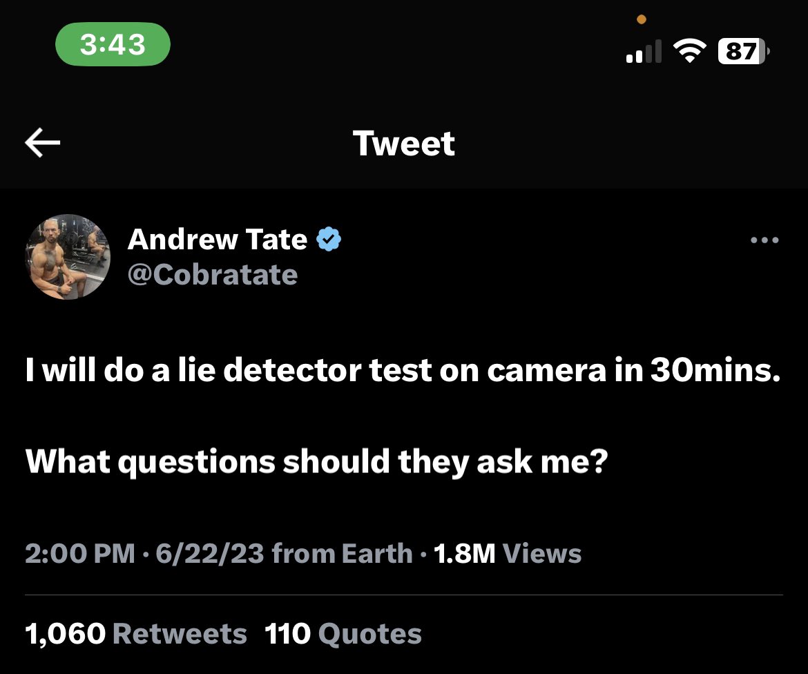 I can already hear the mainstream media, 'Lie detector tests aren't actually accurate..'☝️🤓 And yes i understand they aren't however you need to be trained to be able to deceive it constantly.