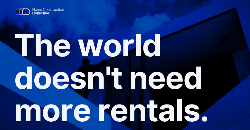 Agree or disagree: The world doesn't need more rentals. Hear how we're solving the housing crisis by funding new home construction for purchase. #housing #investing #defi